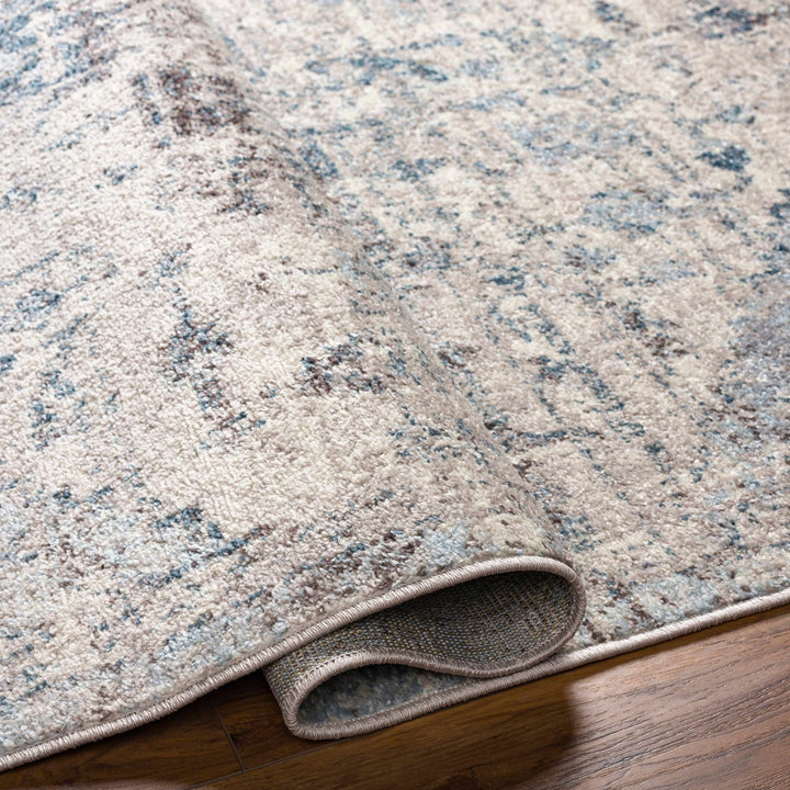 Traditional Heriz Design Beige, Blue and Brown Medium Pile Area Rug - The Rug Decor