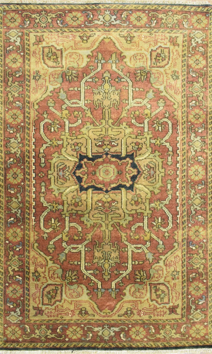 Traditional Heriz Serapi Handmade Fine Wool Area Rug | TRD753810 - The Rug Decor