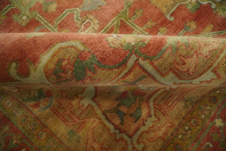 Traditional Heriz Serapi Handmade Fine Wool Area Rug | TRD753810 - The Rug Decor