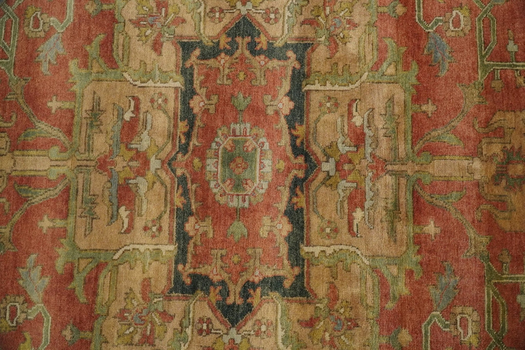 Traditional Heriz Serapi Handmade Fine Wool Area Rug | TRD753810 - The Rug Decor