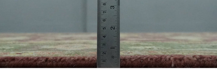 Traditional Maroon, Green and Beige Antique Donegal Design Hand knotted Area Rug - The Rug Decor