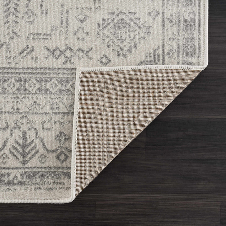 Traditional Medallion Design Contemporary Ivory and Gray Medium pile Area Rug - The Rug Decor