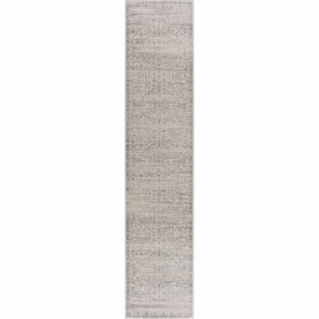 Traditional Medallion Design Contemporary Ivory and Gray Medium pile Area Rug - The Rug Decor