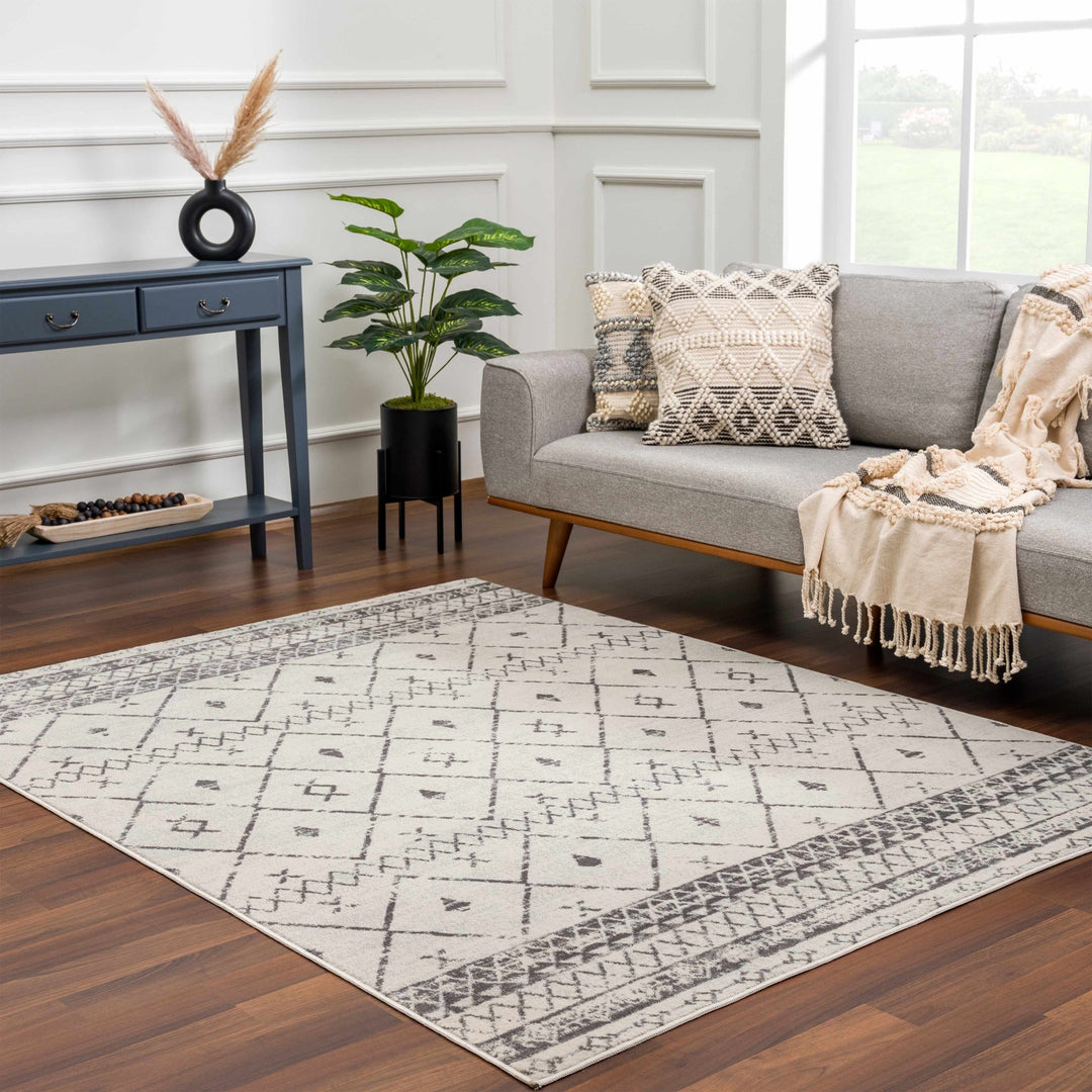 Traditional Moroccan Style Beige, Gray, Ivory Medium Pile Multi Size Area Rug - The Rug Decor