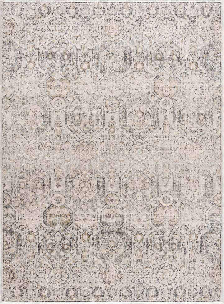 Traditional Overall Design Beige and Brown Medium Pile Area Rug - The Rug Decor