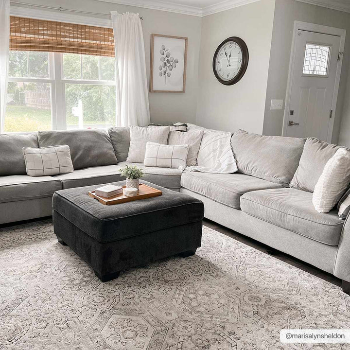 Traditional Overall Design Beige and Brown Medium Pile Area Rug - The Rug Decor