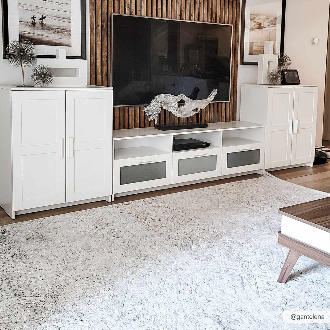 Traditional Overall Design Beige and Brown Medium Pile Area Rug - The Rug Decor