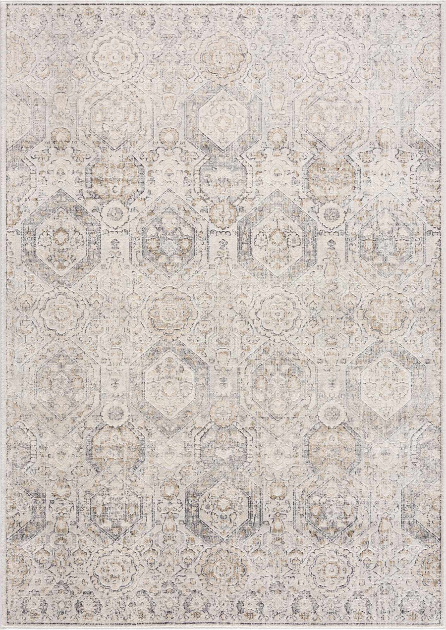 Traditional Overall Design Beige and Brown Medium Pile Area Rug - The Rug Decor
