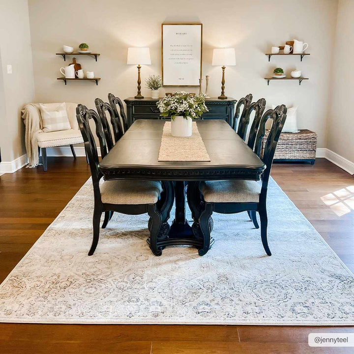 Traditional Overall Design Beige and Brown Medium Pile Area Rug - The Rug Decor