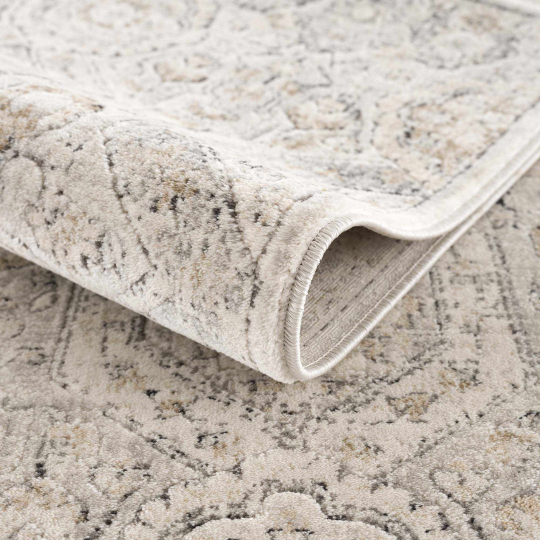 Traditional Overall Design Beige and Brown Medium Pile Area Rug - The Rug Decor