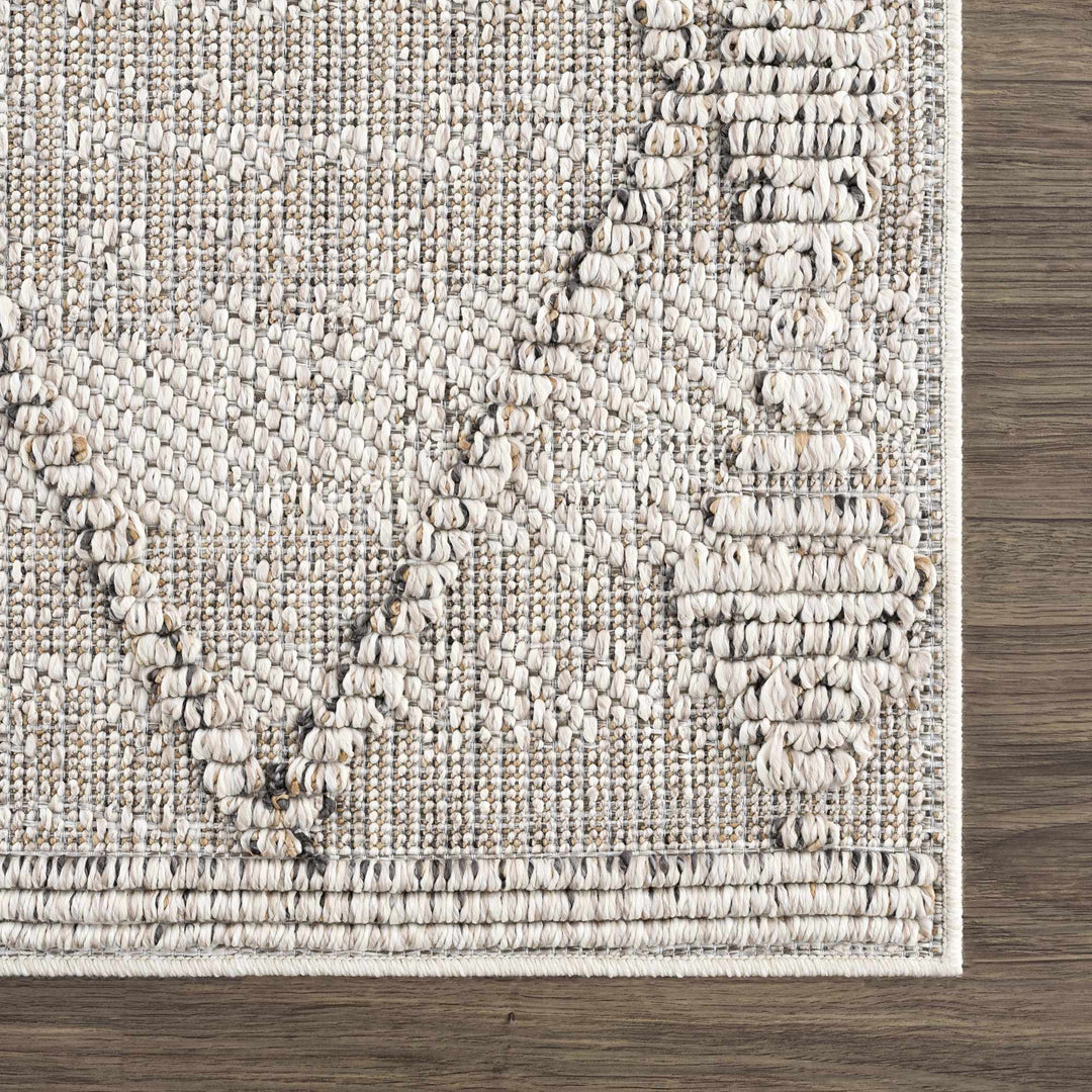 Traditional Tribal Design Beige Medium Pile Outdoor Area Rug - The Rug Decor