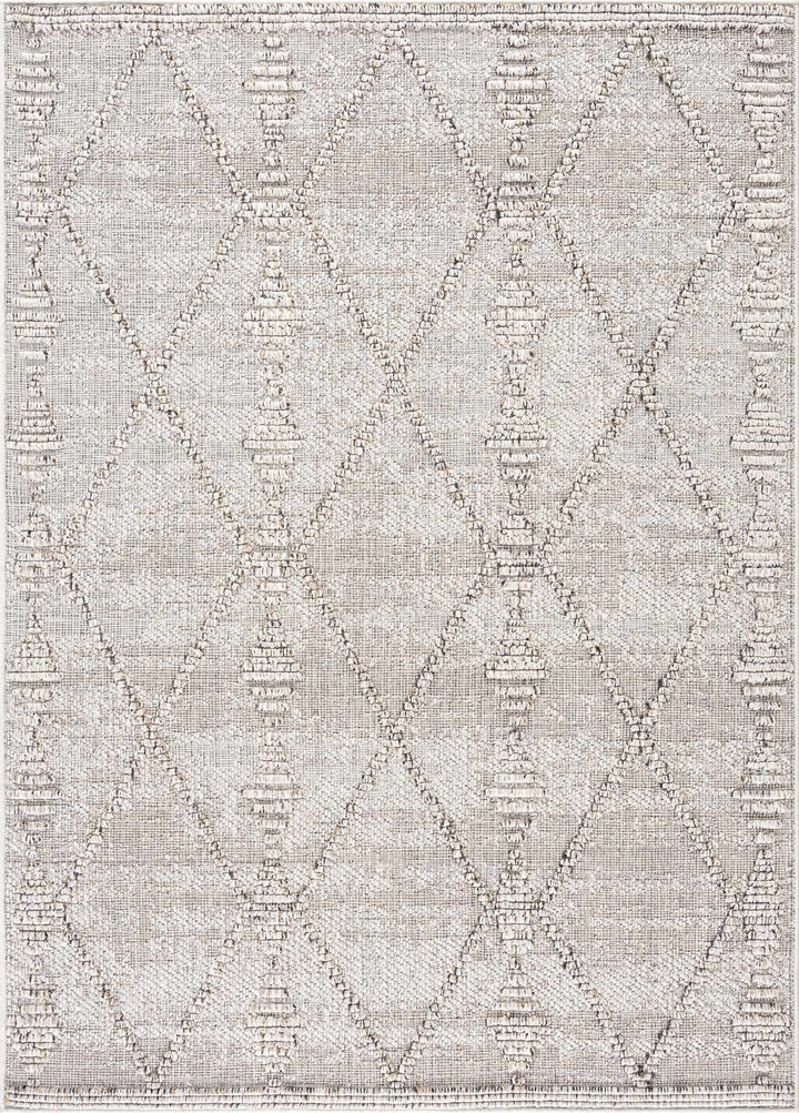 Traditional Tribal Design Beige Medium Pile Outdoor Area Rug - The Rug Decor