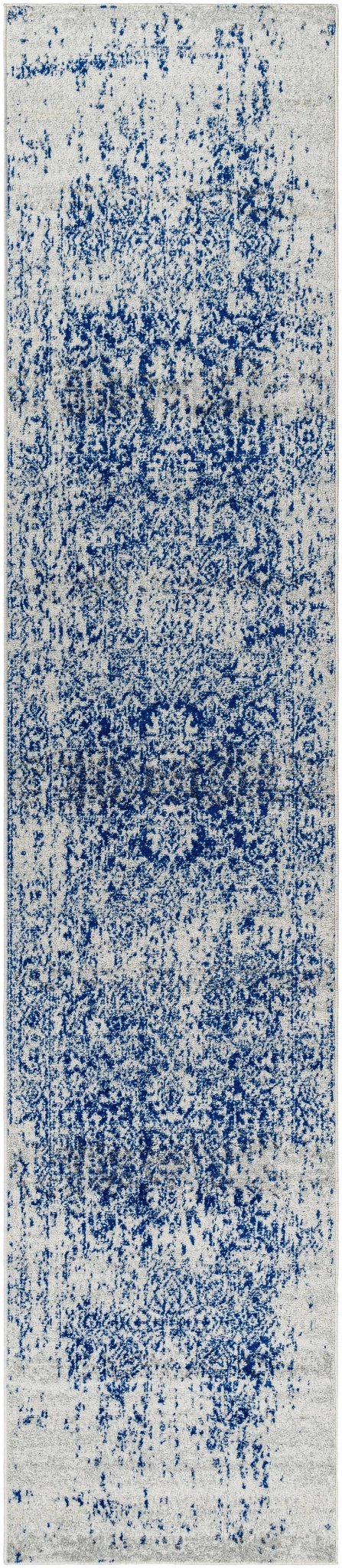 Transitional Heriz Design Blue and Beige Medallion Area Rug - The Rug Decor
