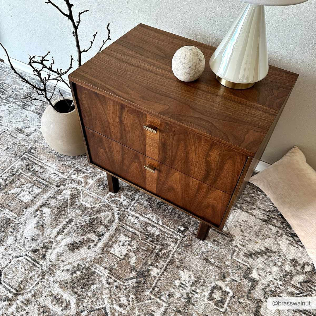 Transitional Ivory and Brown Machine Washable Rug - The Rug Decor