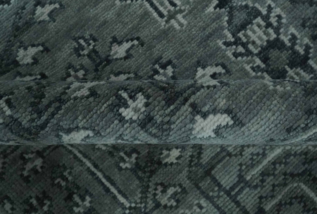 Tree of life Gray, Charcoal and Ivory Hand knotted Traditional Floral 9x12 wool Area Rug - The Rug Decor