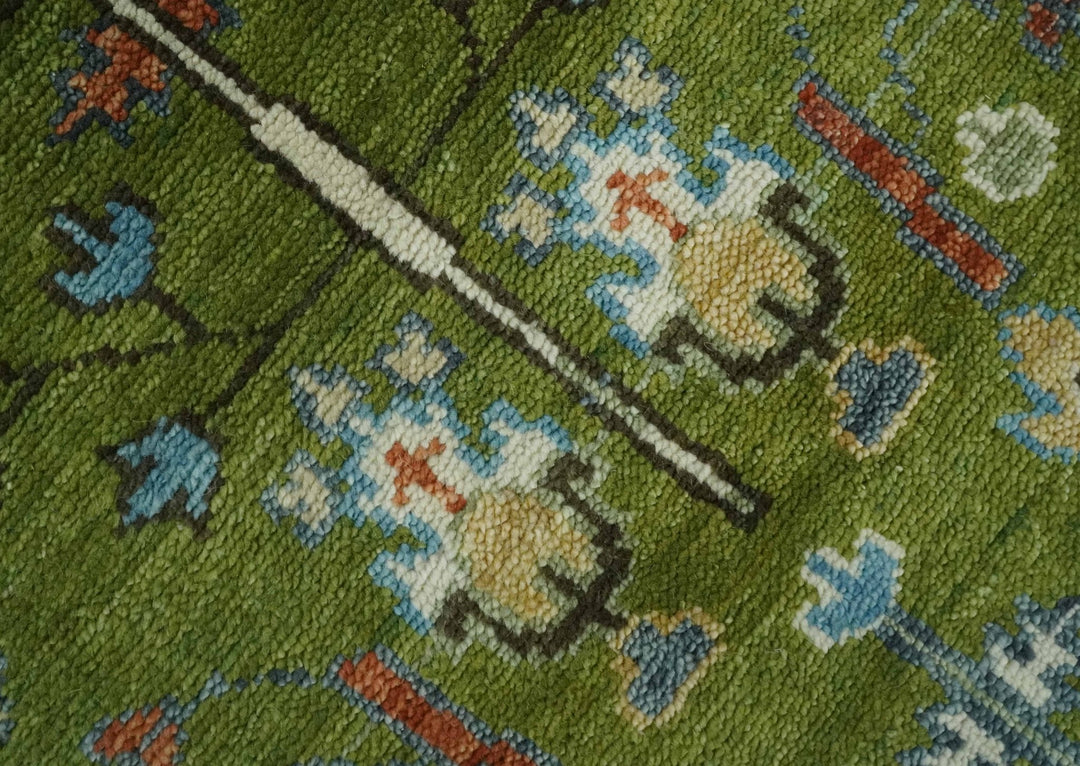 Tree of life Green and Rust Traditional Hand knotted 8x10 wool Area Rug - The Rug Decor