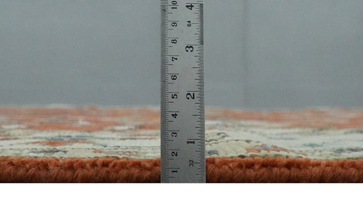 Tree Rug Hand Knotted Rust and Ivory 9x12 Traditional Turkish Design Wool Area Rug - The Rug Decor