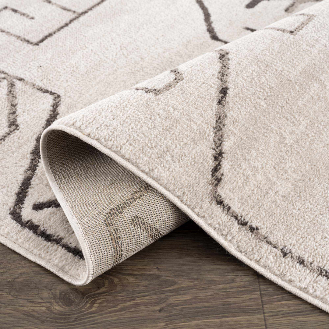 Tribal Design contemporary Light Peach and Charcoal Area Rug - The Rug Decor
