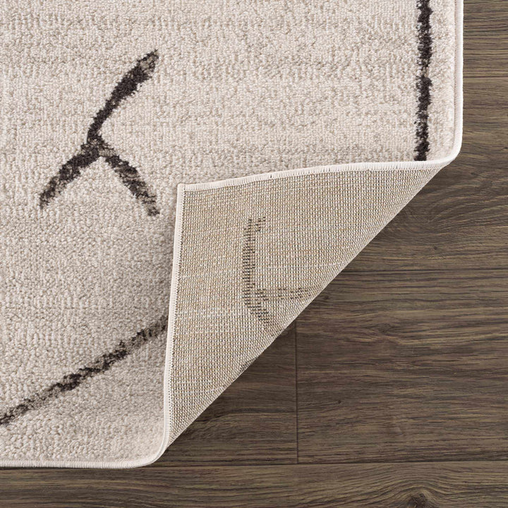 Tribal Design contemporary Light Peach and Charcoal Area Rug - The Rug Decor
