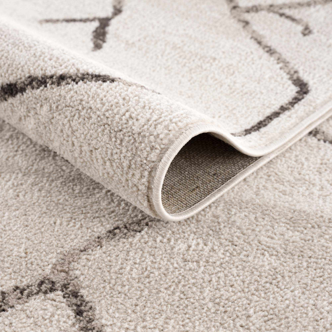 Tribal Design contemporary Light Peach and Charcoal Area Rug - The Rug Decor