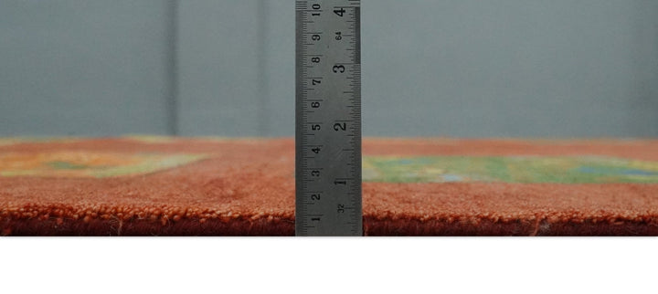 Tribal Gabbeh Rust, Green, Mustard and Aqua 8x10 Hand knotted Wool Area Rug - The Rug Decor