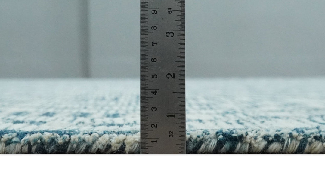 Tribal Modern Hand Tufted 2x3, 3x5, 5x8, 6x9, 8x10 and 9x12 Woolen White and Blue Area Rug | CLO3 - The Rug Decor