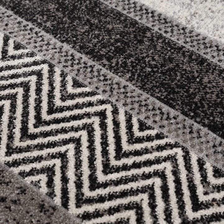 Tribal Pattern Premium look Silver, Charcoal, Gray and Brown easy Washable Rug - The Rug Decor