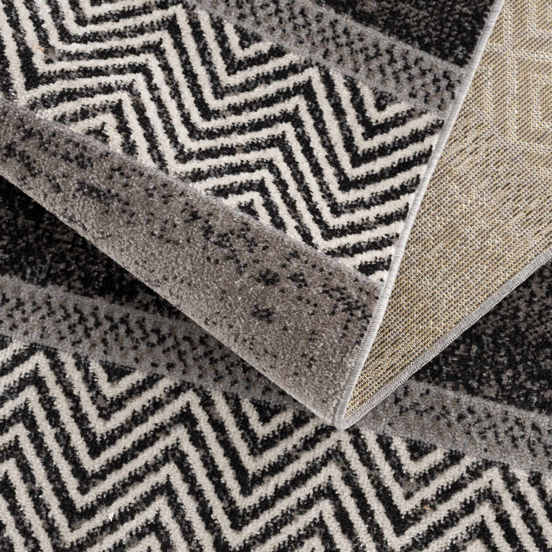 Tribal Pattern Premium look Silver, Charcoal, Gray and Brown easy Washable Rug - The Rug Decor