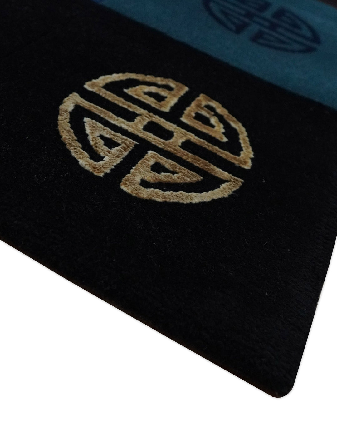 Vibrant Color full Modern Geometrical Pattern 3x5 Hand loom Wool and Art silk Aera Rug - The Rug Decor