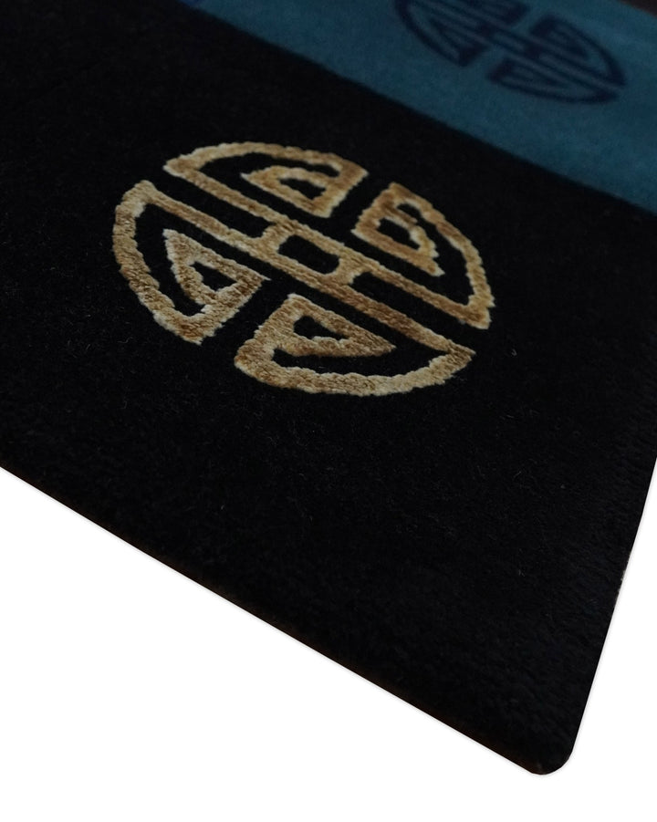 Vibrant Color full Modern Geometrical Pattern 3x5 Hand loom Wool and Art silk Aera Rug - The Rug Decor