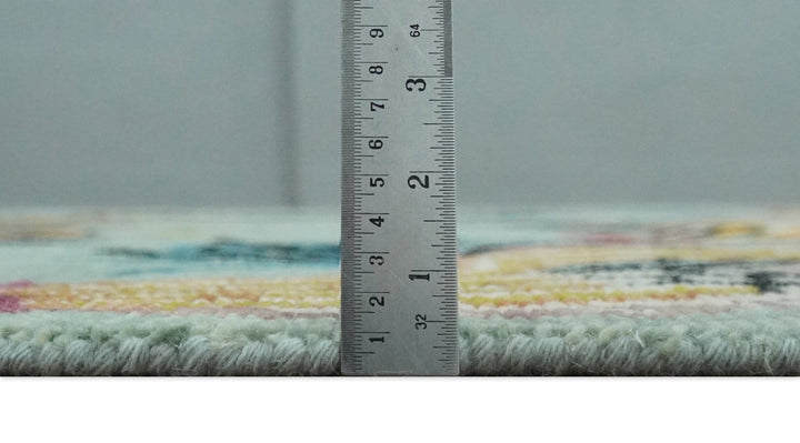 Vibrant Colorful Beautiful chicken Light Green, Ivory, Gold and Brown Hand Knotted 8x10 Wool Area Rug - The Rug Decor