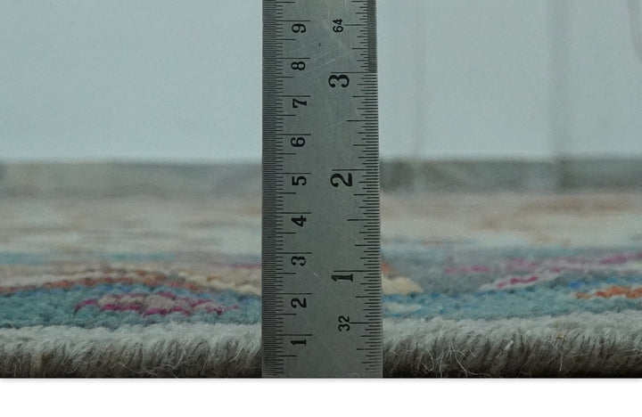 Vibrant Colorful Silver, Beige, Blue and Brown Traditional Heriz Multi Size wool Area Rug - The Rug Decor