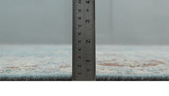 Vintage 6x9, 8x10 and 9x12 Hand Knotted Traditional Blue and Beige Antique Textured Oxidized Low Pile Wool Rug | TRD2430810 - The Rug Decor