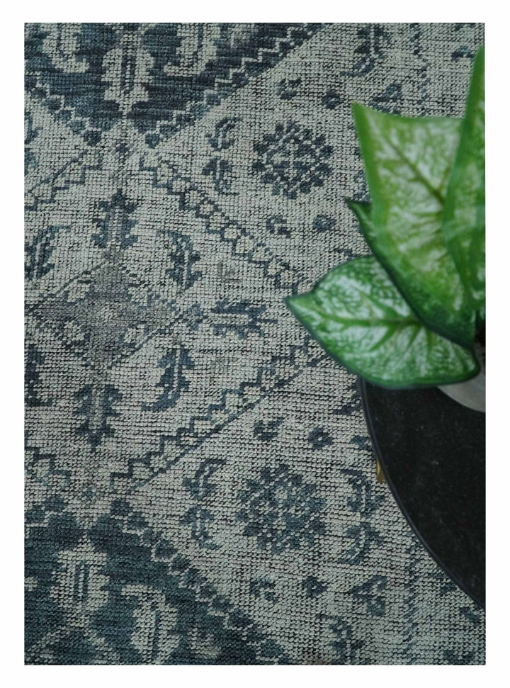 Vintage Distressed 3X5, 4X6, 5x8, 6x9, 8x10, 9x12 Hand Knotted Serapi Silver and Gray Traditional Antique Persian Area Rug | TRD2277 - The Rug Decor