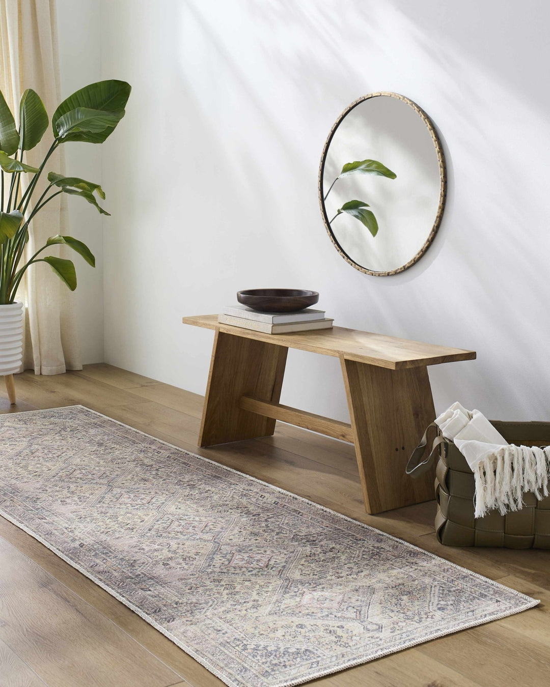 Vintage Style Beige and Charcoal Transitional Area Rug - The Rug Decor