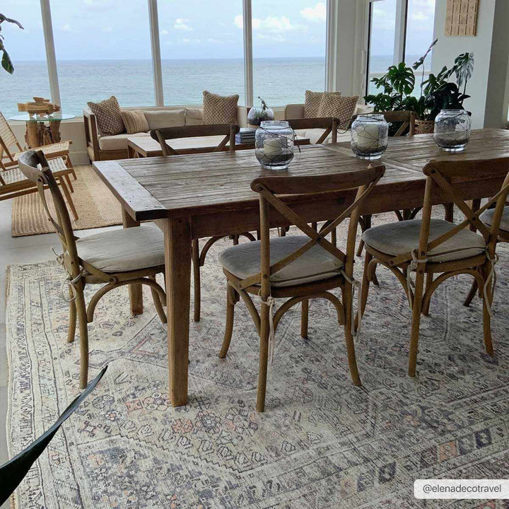 Vintage Style Beige and Charcoal Transitional Area Rug - The Rug Decor