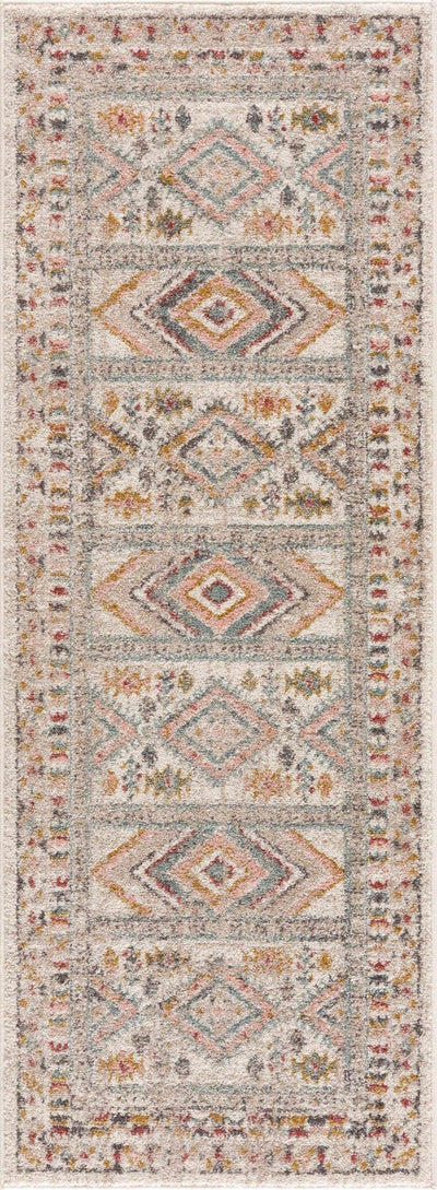 Vintage Style Woven Peach, Beige And Gray Southwestern Tribal Design Rug - The Rug Decor