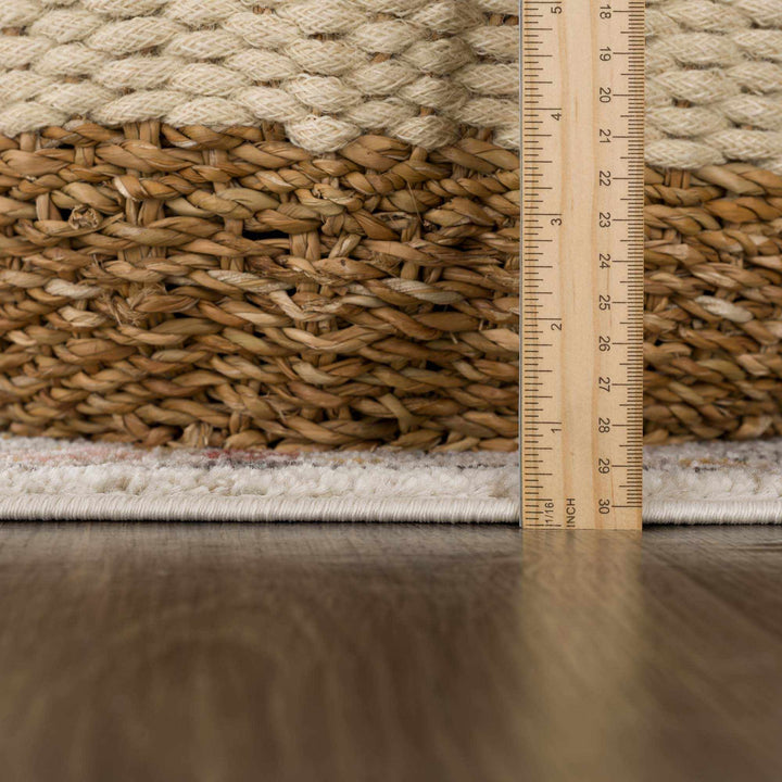 Vintage Style Woven Peach, Beige And Gray Southwestern Tribal Design Rug - The Rug Decor