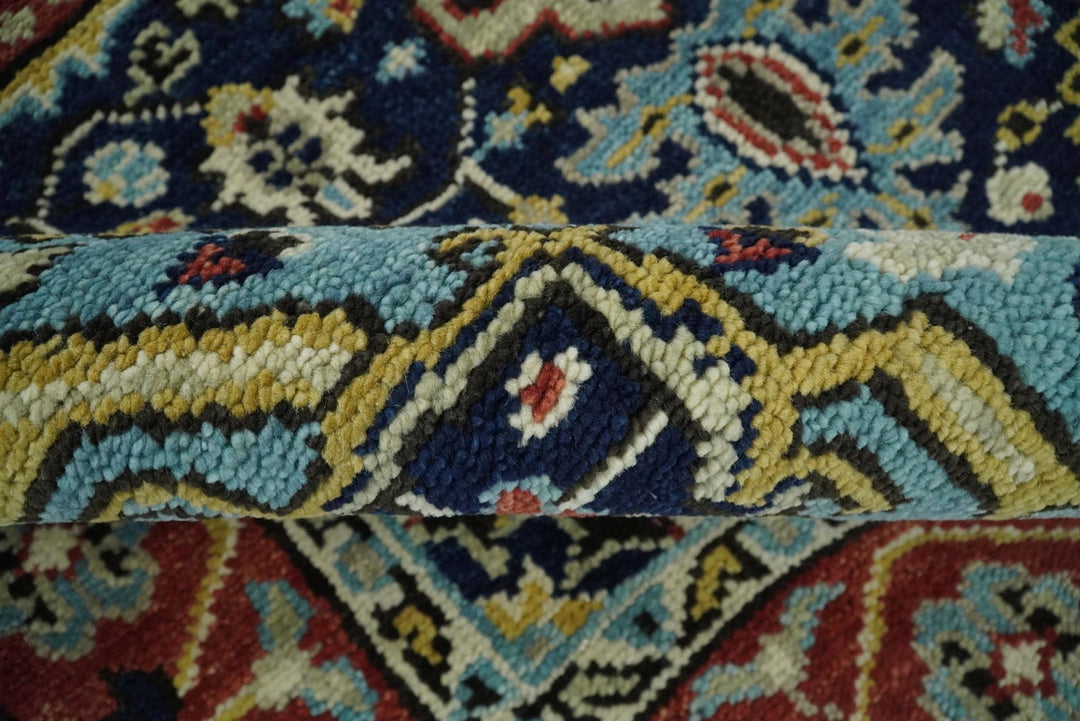Wool 6x9 Blue and Rust Traditional Persian Antique Area Rug | TRDCP19669 - The Rug Decor