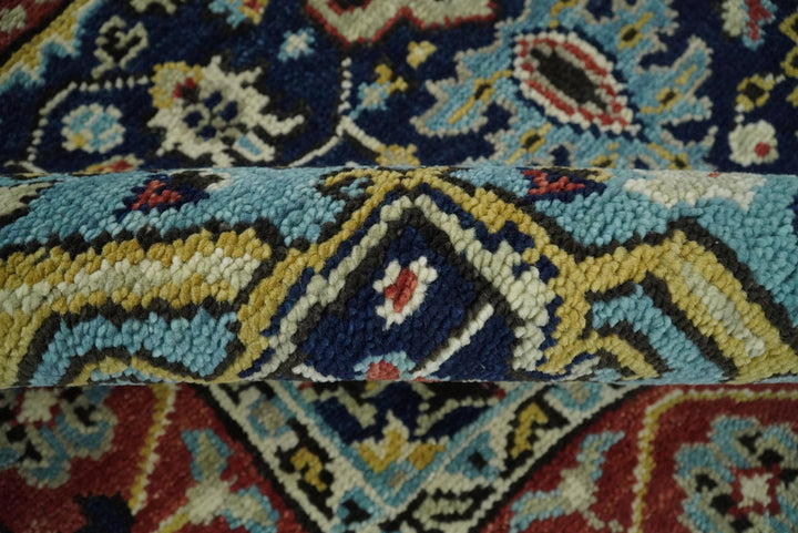 Wool 6x9 Blue and Rust Traditional Persian Antique Area Rug | TRDCP19669 - The Rug Decor