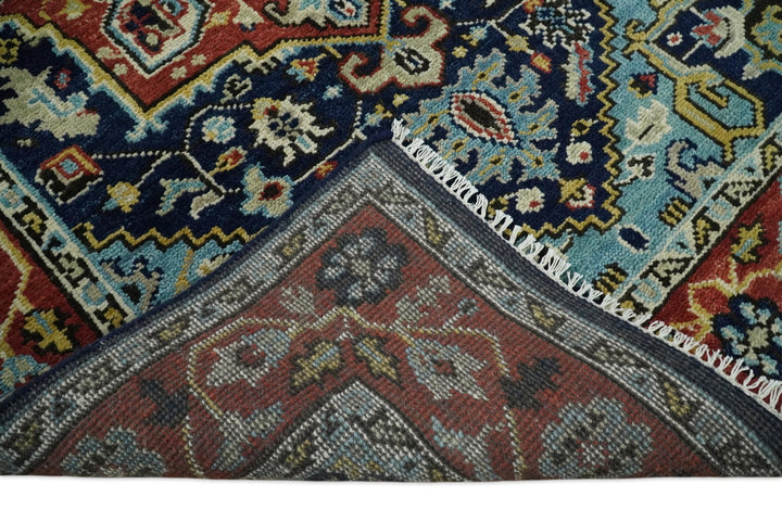 Wool 6x9 Blue and Rust Traditional Persian Antique Area Rug | TRDCP19669 - The Rug Decor