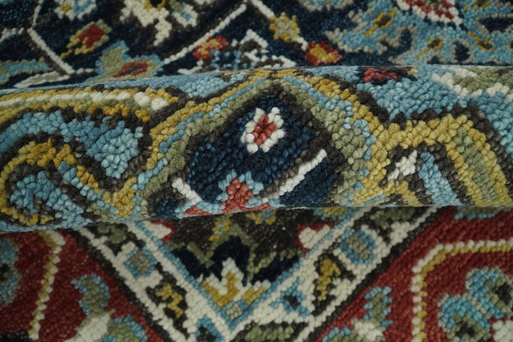 Wool 6x9 Blue and Rust Traditional Persian Antique Area Rug | TRDCP196B69 - The Rug Decor