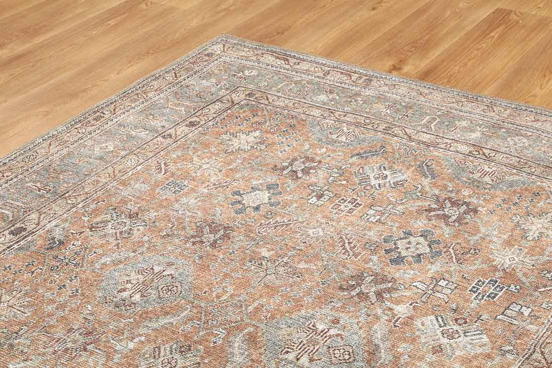 Traditional Design Washable Orange And Gray Rug