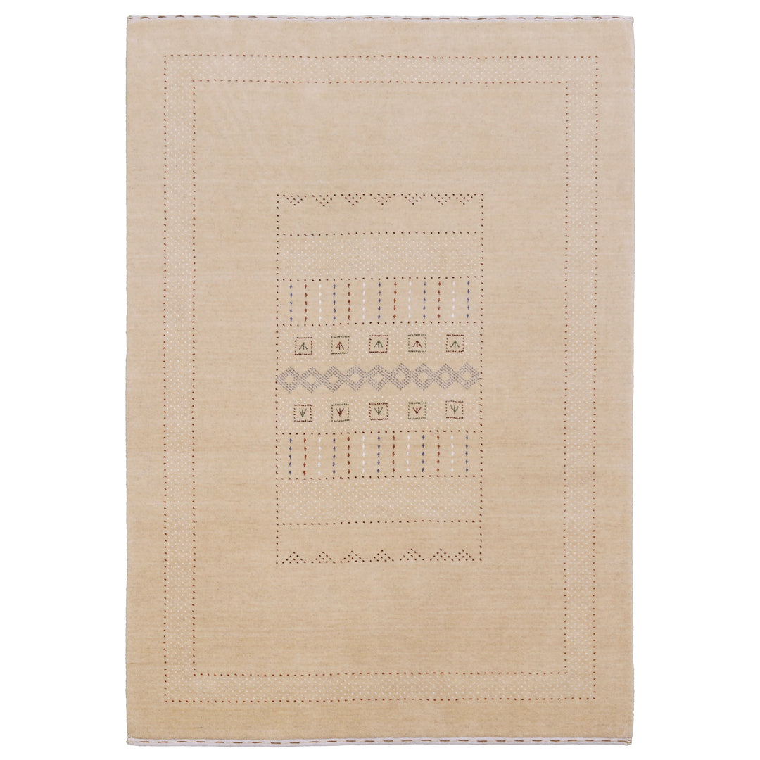 Ivory Contemporary Design Hand Loomed Wool Area Rug