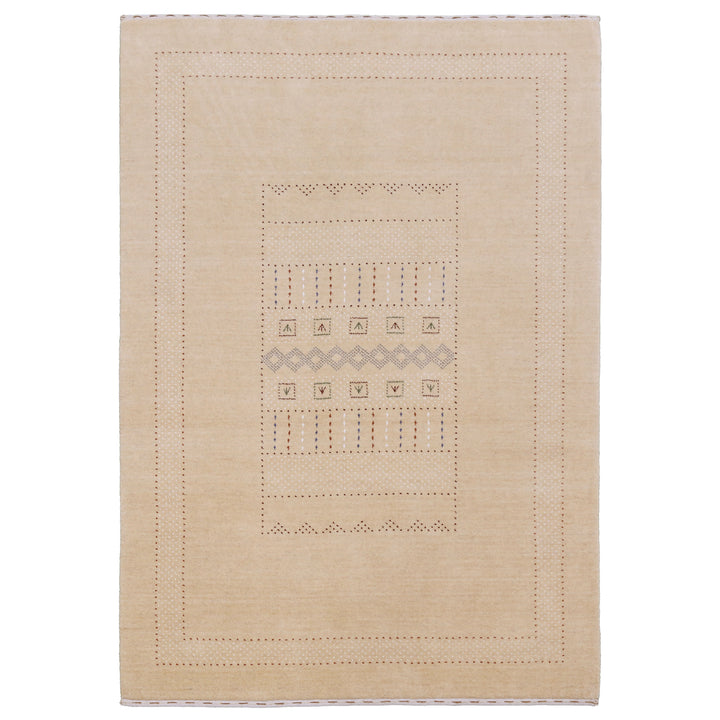 Ivory Contemporary Design Hand Loomed Wool Area Rug