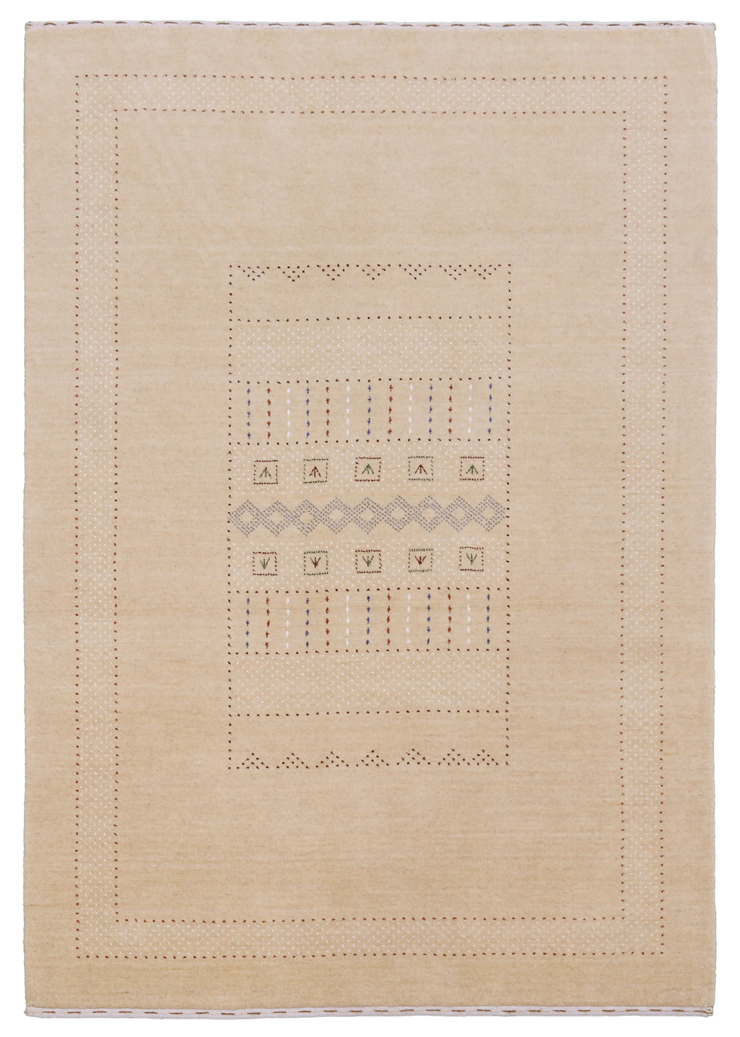 Ivory Contemporary Design Hand Loomed Wool Area Rug