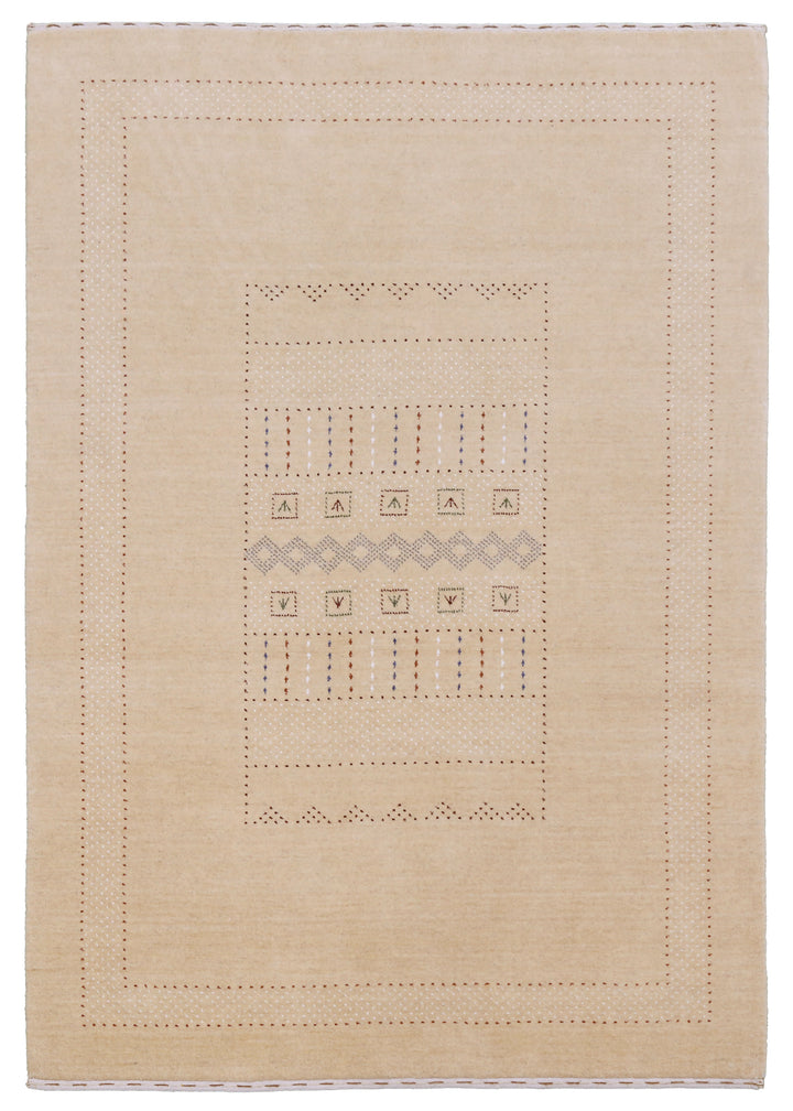 Ivory Contemporary Design Hand Loomed Wool Area Rug