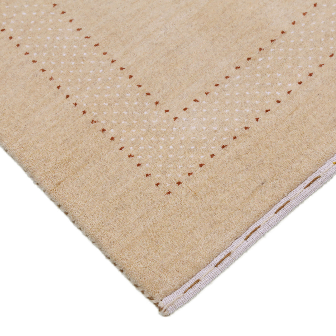 Ivory Contemporary Design Hand Loomed Wool Area Rug
