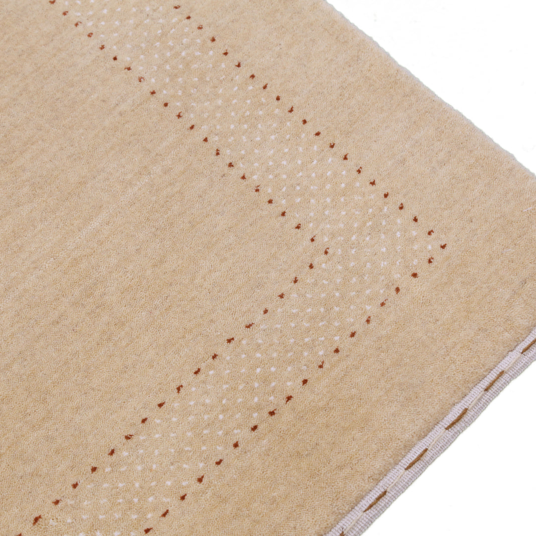 Ivory Contemporary Design Hand Loomed Wool Area Rug