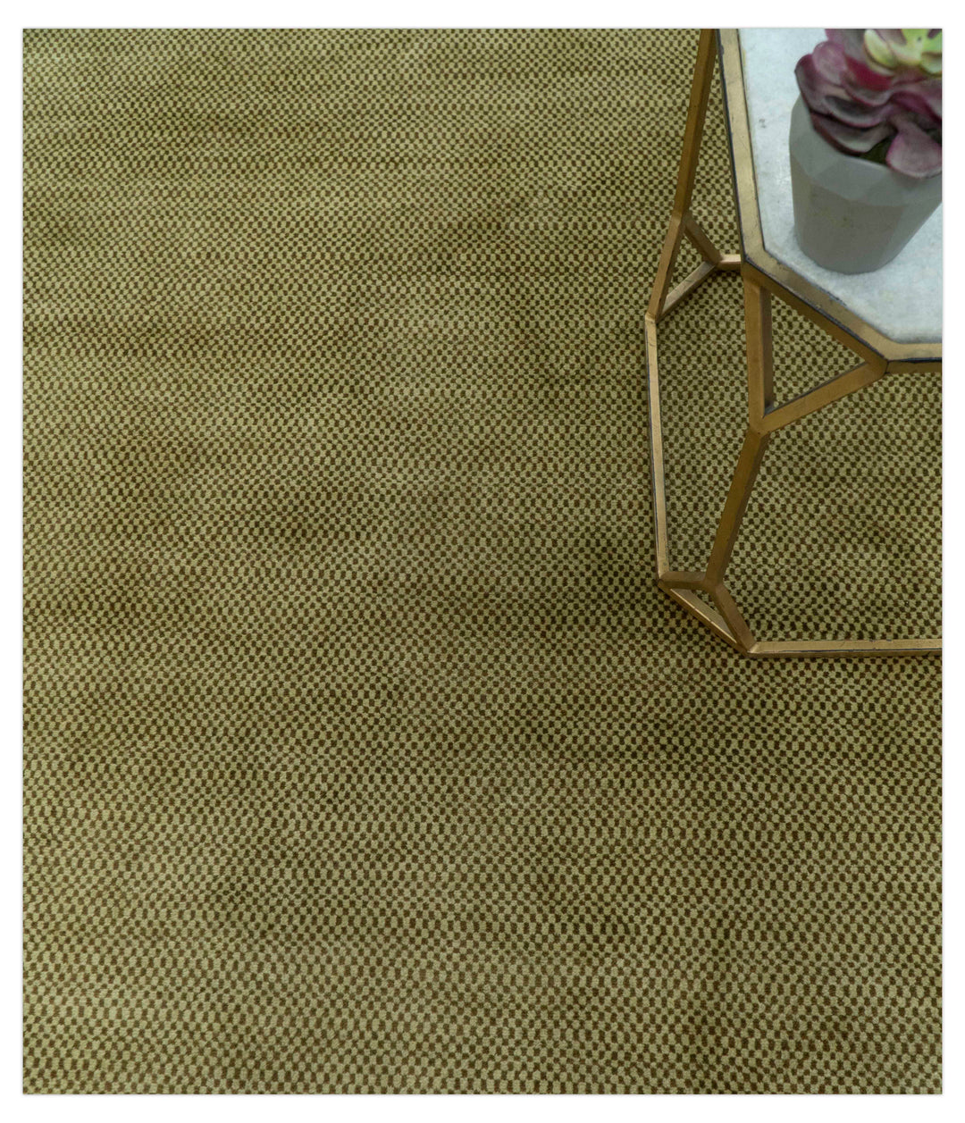 Modern Geometrical Design Beige And Brown 6x10 Hand Knotted Wool Rug